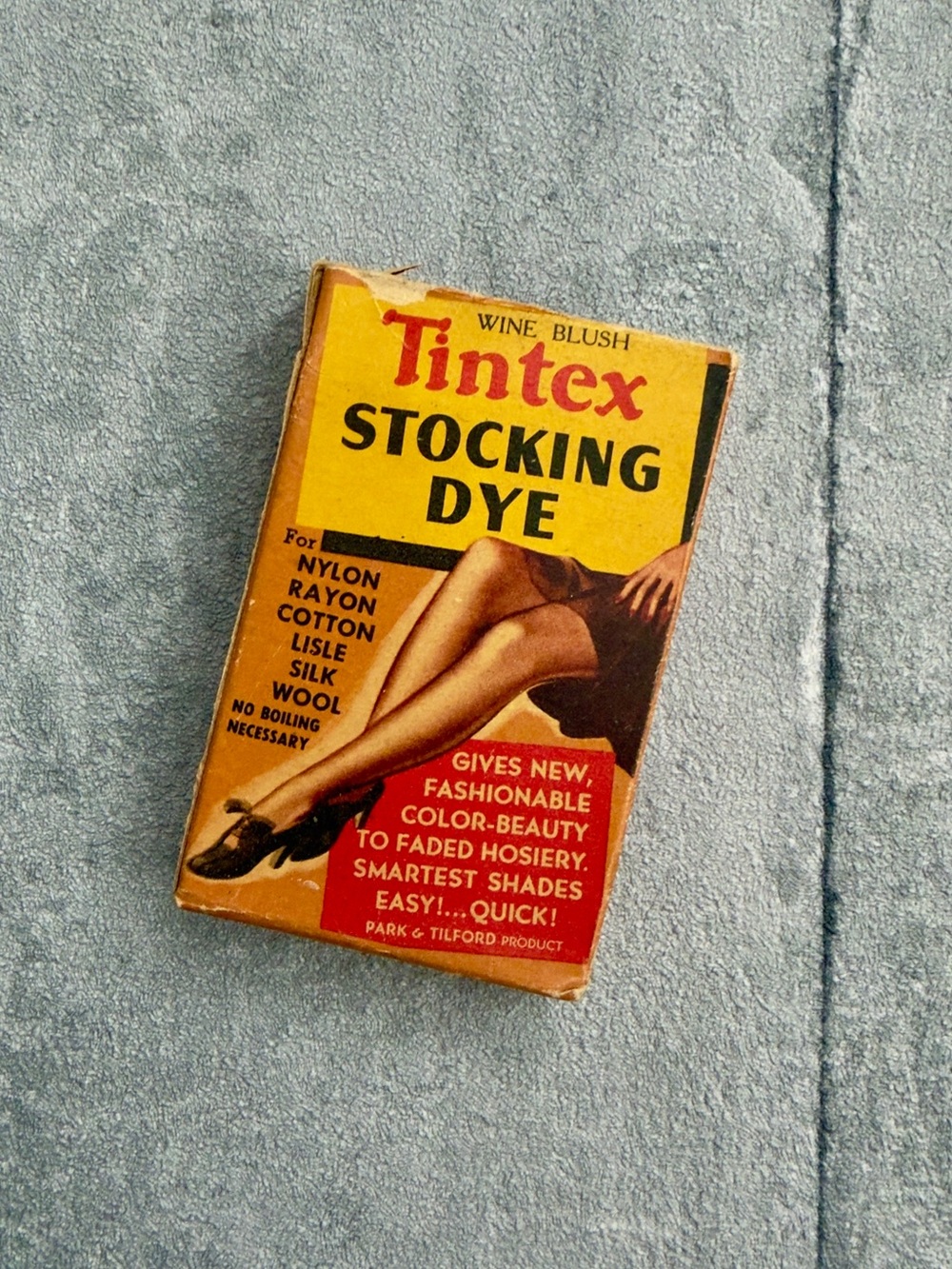 NOS vintage 1940s Tintex Stocking Dye in Blush Wine
